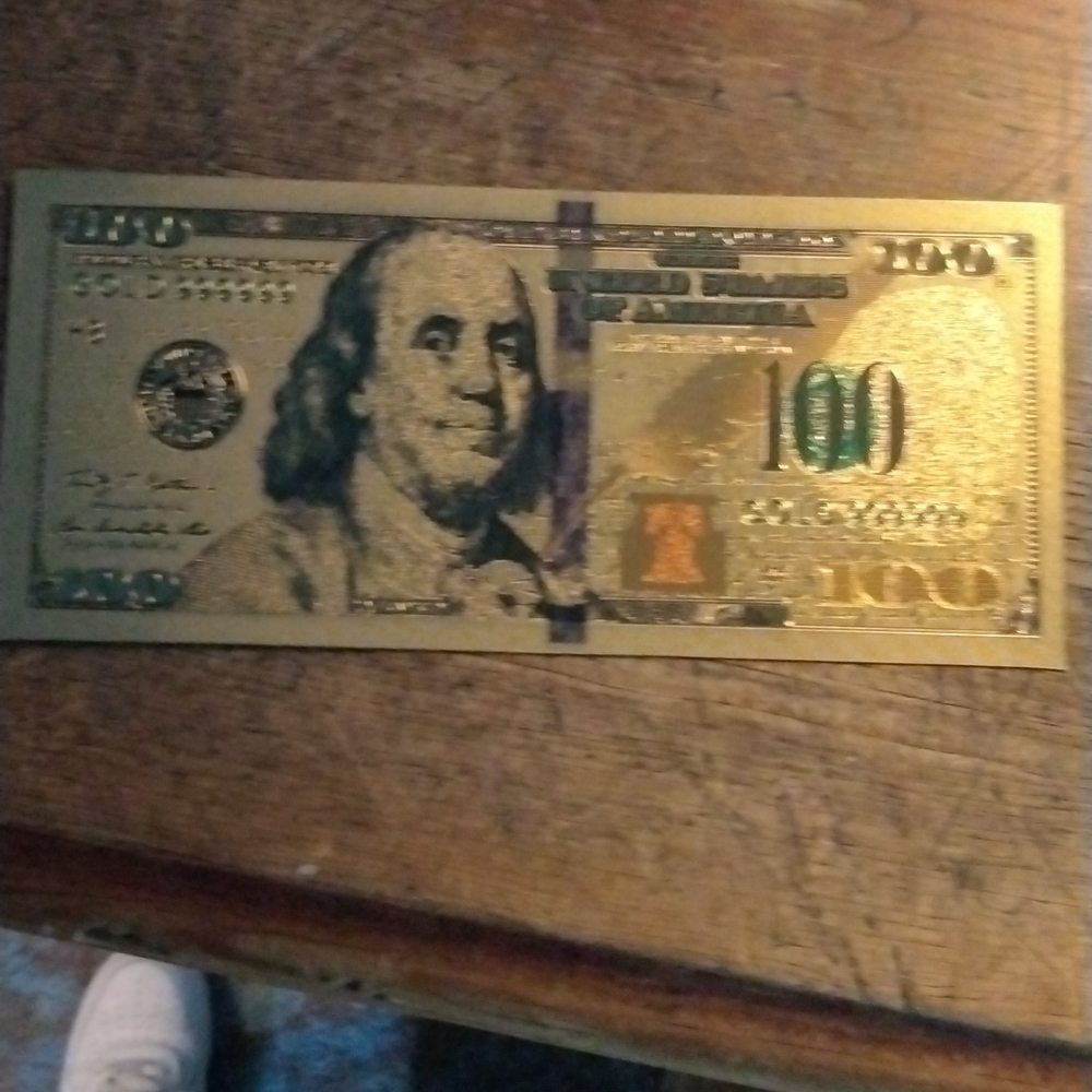 24k gold 100$ bill 💸
